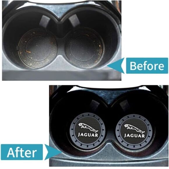 Jaguar car cup Coasters in black and gray. Set of 2 NWT - Picture 4 of 7